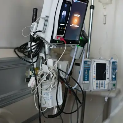 ICU with monitors and medical equipment — anaesthesiology and critical care